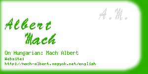 albert mach business card